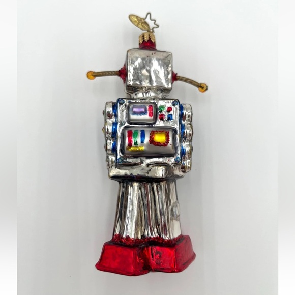 Christopher Radko Robot Ornament Back to The Future Retired Glass Space Retro - Picture 6 of 7
